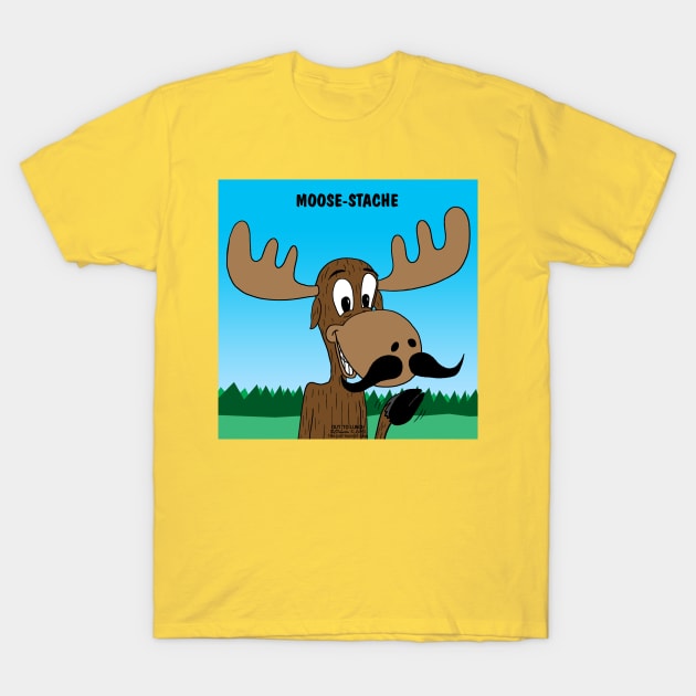 Moose-Stache T-Shirt by OutToLunch